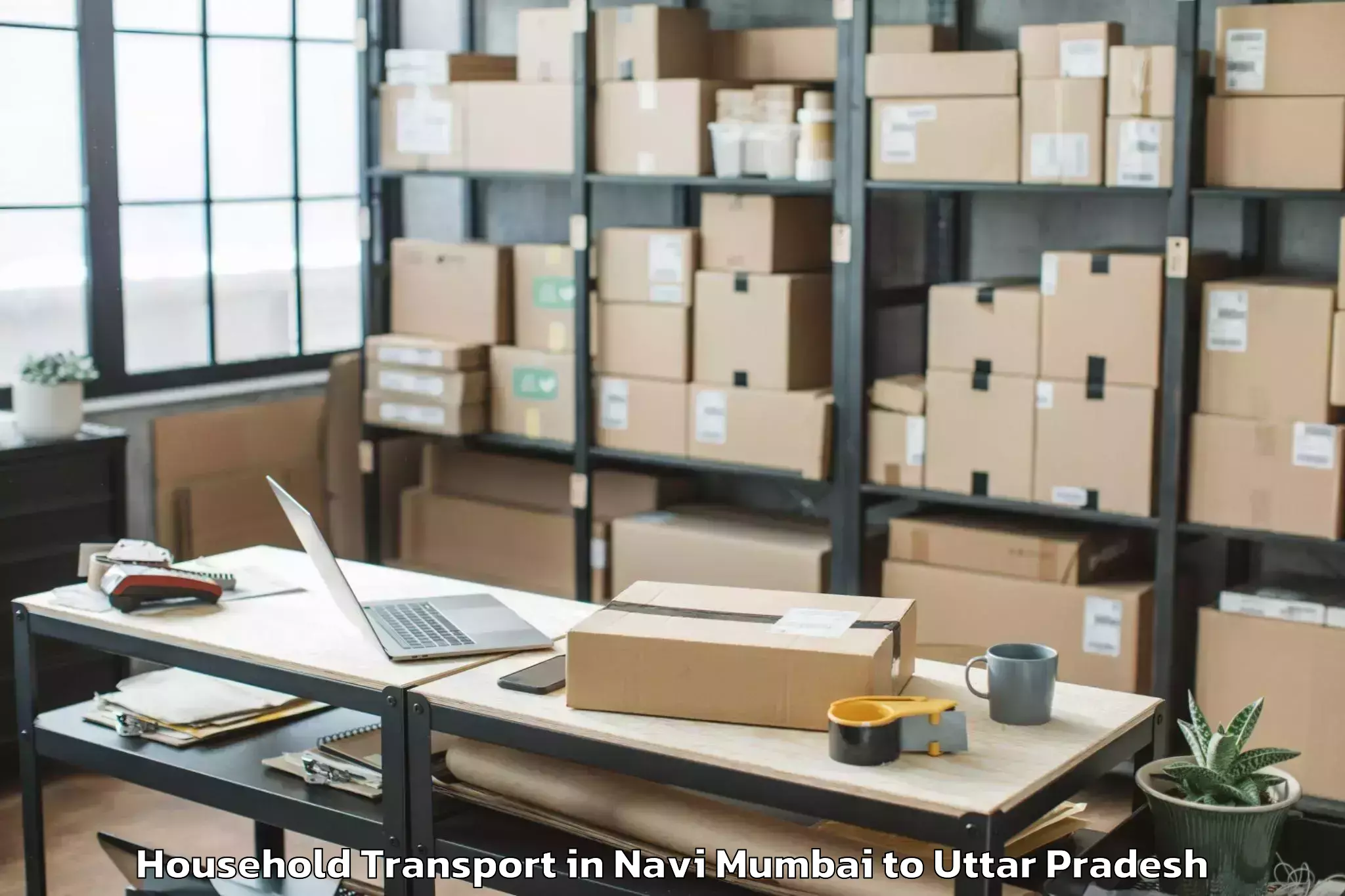 Book Navi Mumbai to Lakhna Household Transport